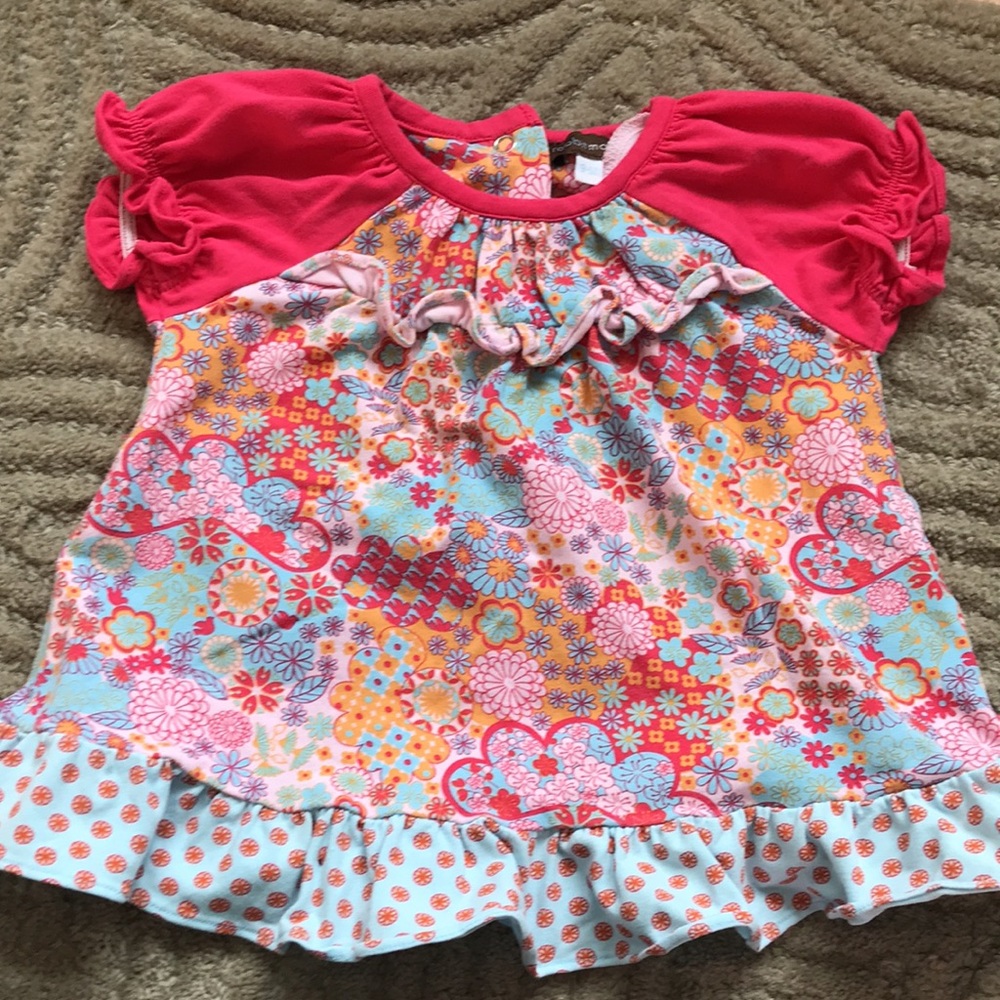 RABBIT MOON Le Top 9-12M Floral Swing Top